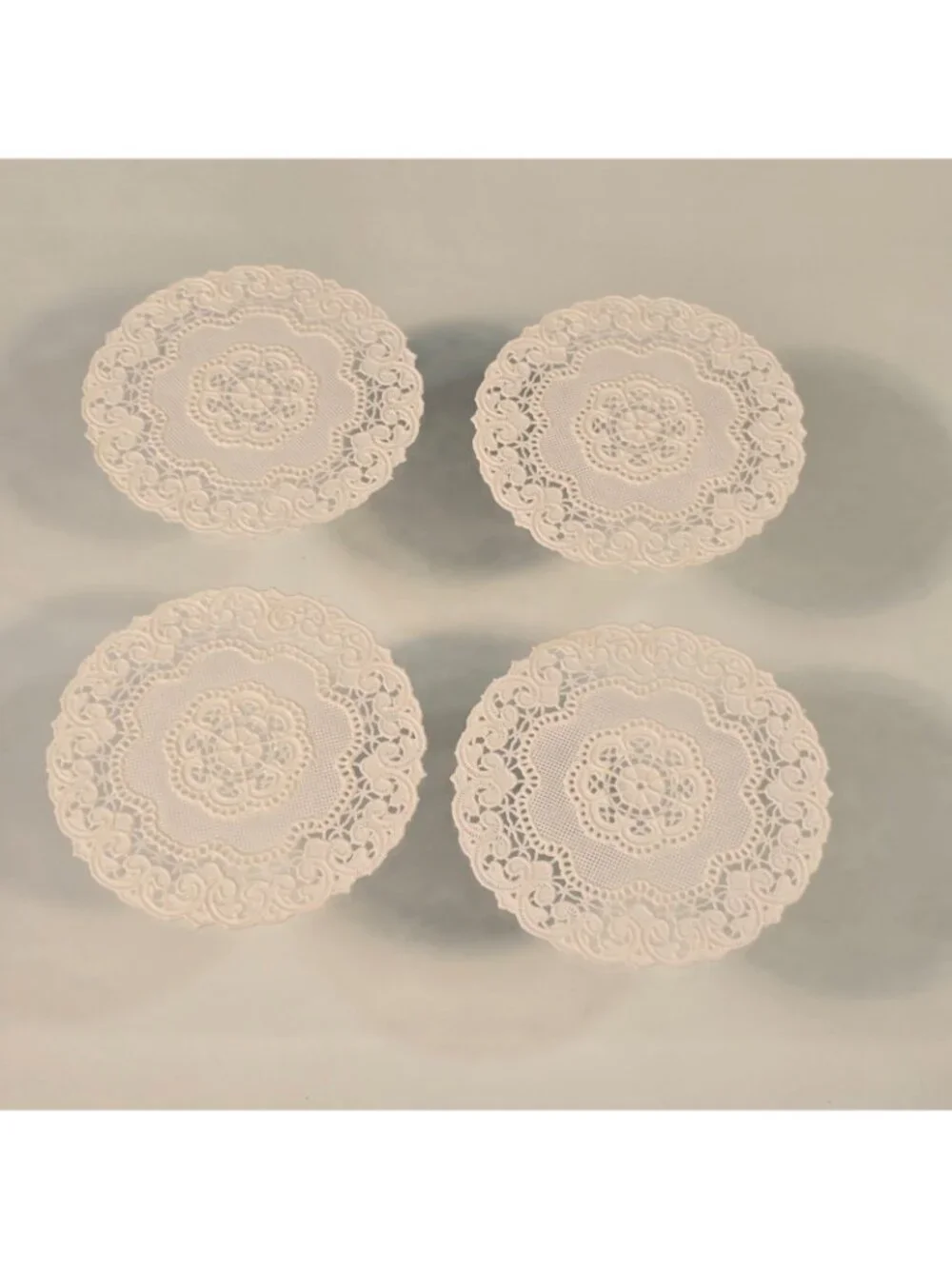 Vintage Vinyl Lace 4 Placemats And 4 Coasters French Farmhouse Aesthetic
